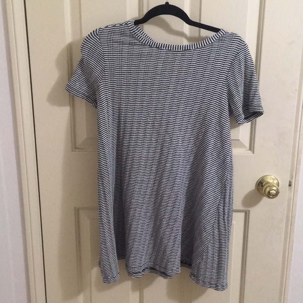LOFT Black & White Striped Dress